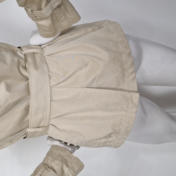 Banana Republic Tan Belted Old Money Double Breasted Short Trench Coat Size S - Picture 9 of 15